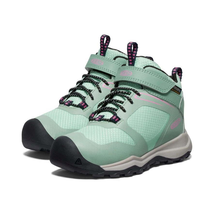 Keen Little Kids' Wanduro Waterproof Boot | Granite Green/Ibis Rose 2 Keen Little Kids' Wanduro Waterproof Boot | Granite Green/Ibis Rose - Image 2