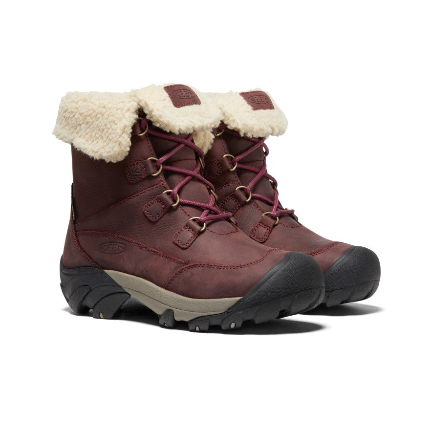 Keen Women's Betty Waterproof Short Boot | Burgundy/Brindle 2 Keen Women's Betty Waterproof Short Boot | Burgundy/Brindle - Image 2